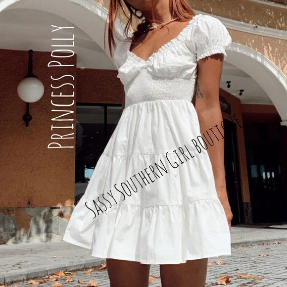 🆕⭐ Princess Polly white cotton mini dress - Picture 3 of 12